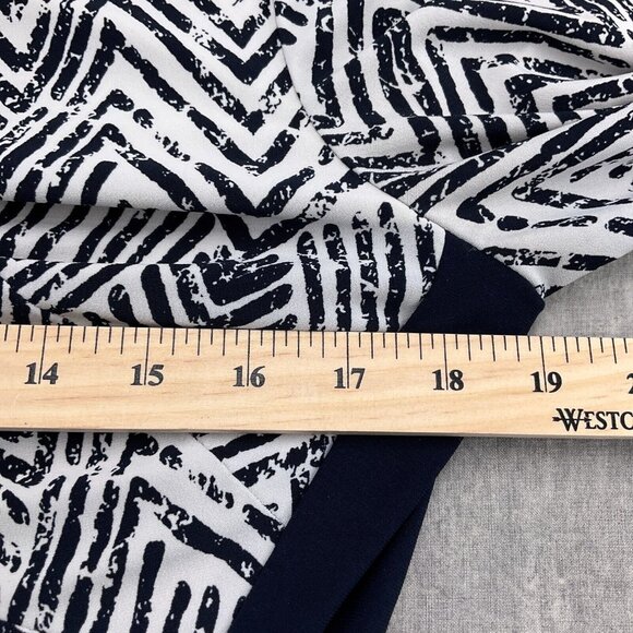 Lauren Ralph Lauren Dress Women 10 Black White Chevron Sheath Colorblock Stretch - Picture 5 of 11